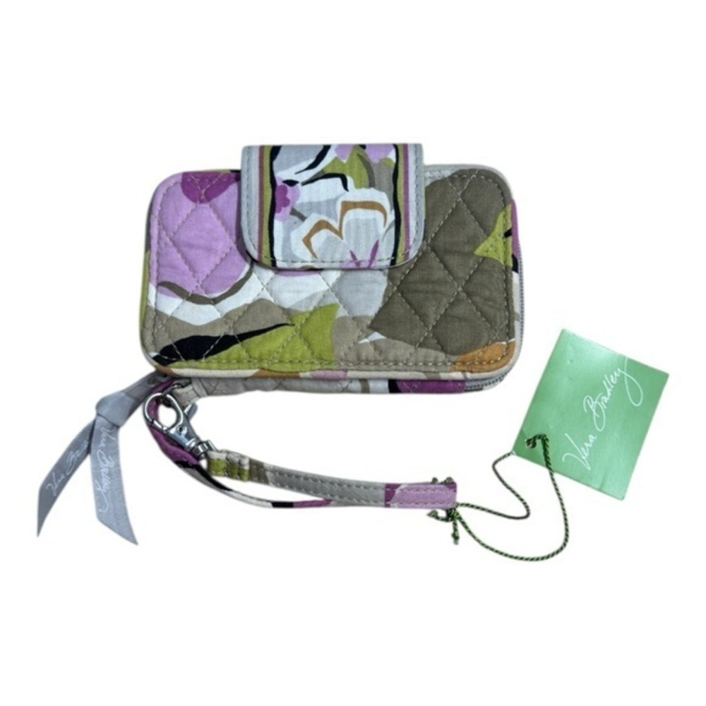 Vera Bradley Quilted Wristlet Wallet – Floral Pattern (NWT) Green Purple
